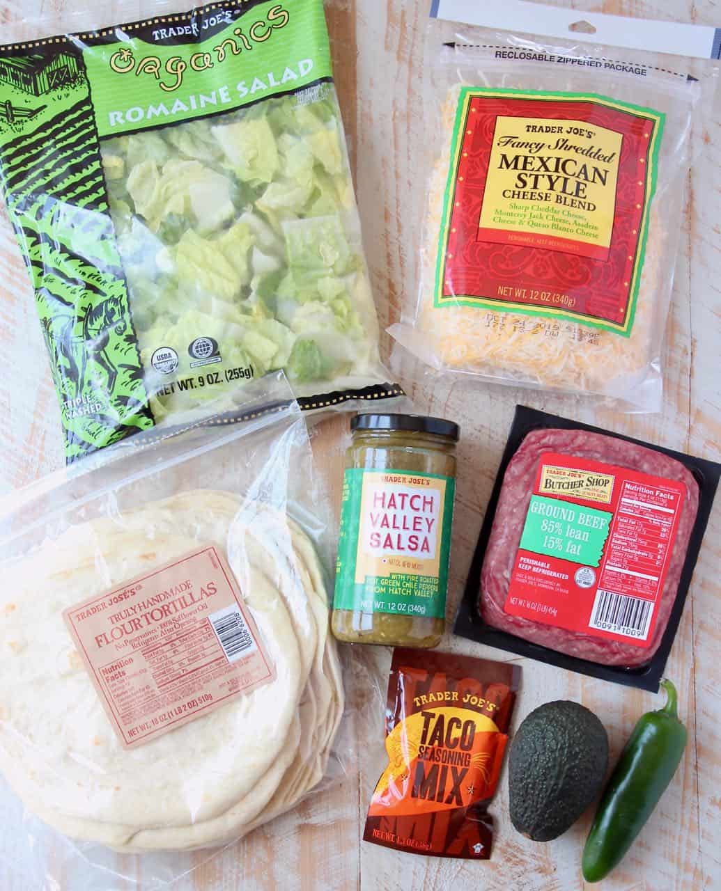 Ingredients for Trader Joe's Tacos