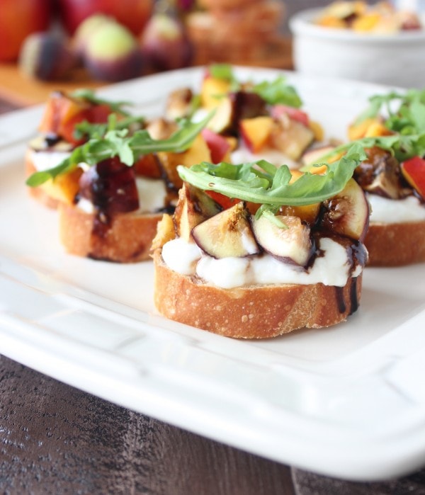 Nectarine Fig Burrata Bruschetta
