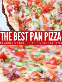 cooked pizza topped with cheese, peppers and onions